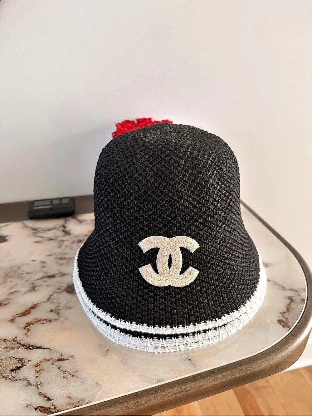 Chanel Bucket Hat in Black & White Like New